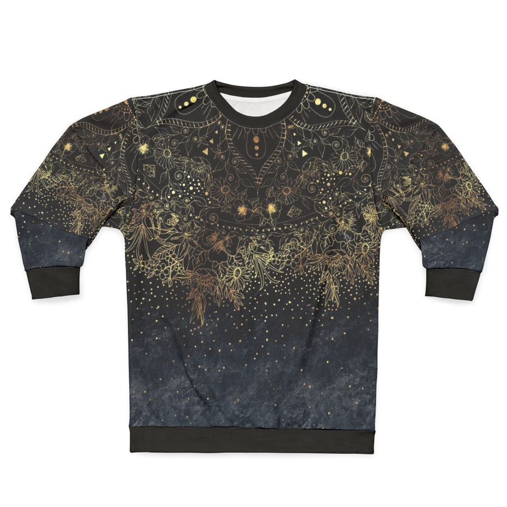 Mandala Floral Blue and Gold Sweatshirt
