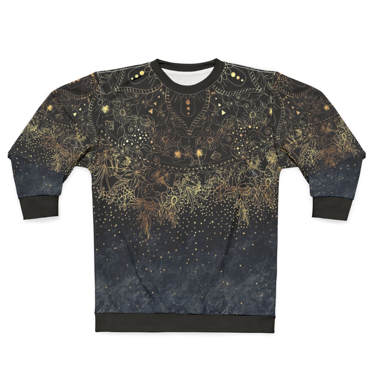 Mandala Floral Blue and Gold Sweatshirt