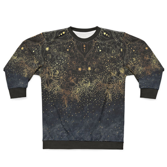 Mandala Floral Blue and Gold Sweatshirt