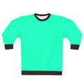 Bright neon turquoise color graphic design sweatshirt
