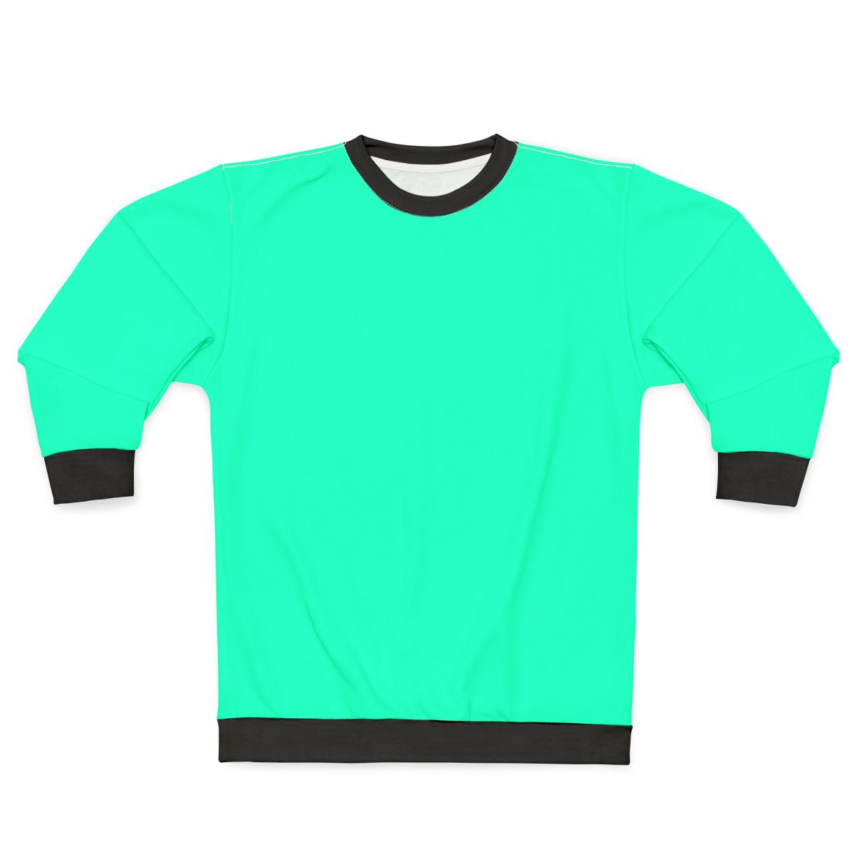 Bright neon turquoise color graphic design sweatshirt