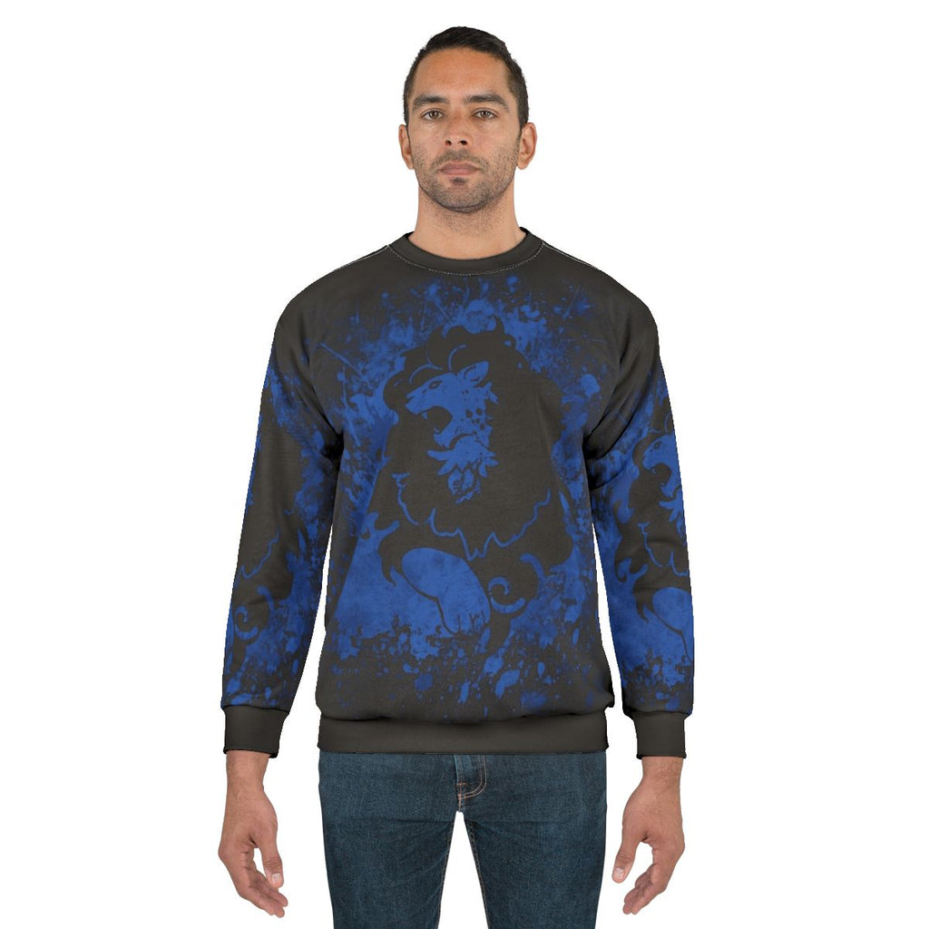 Blue Lion Splatter Fire Emblem Themed Sweatshirt
