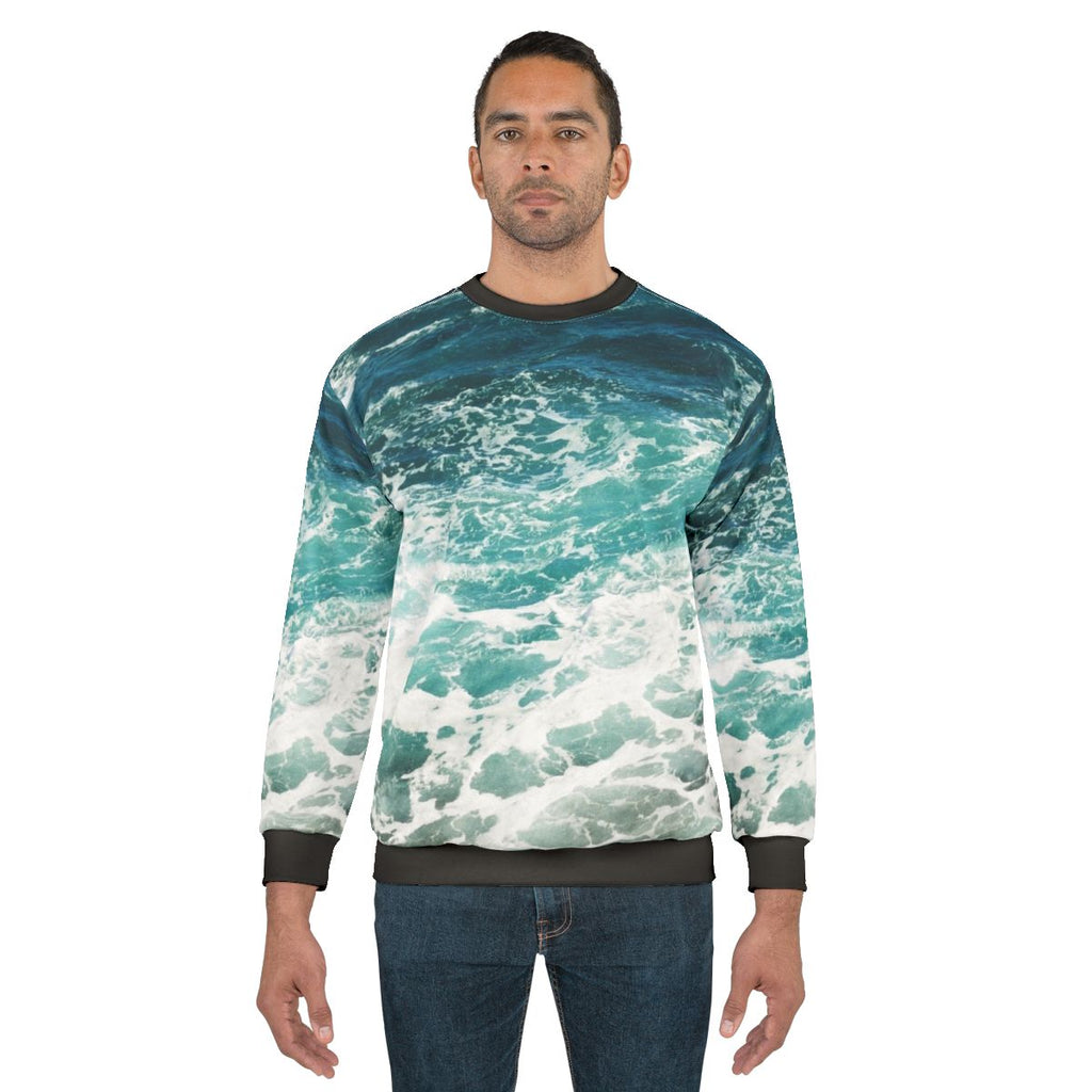 Blue Ocean Waves Sweatshirt