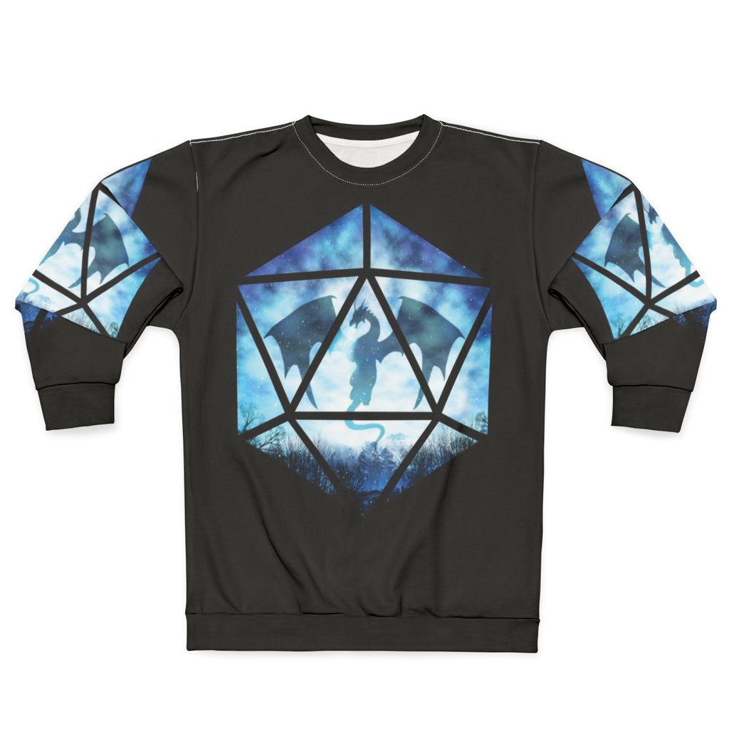 Blue Sky Ice Dragon D20 Sweatshirt - Fantasy RPG Apparel