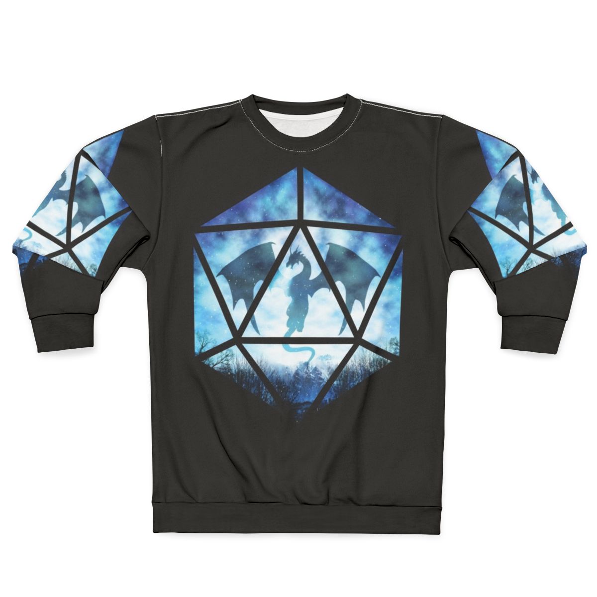 Blue Sky Ice Dragon D20 Sweatshirt - Fantasy RPG Apparel
