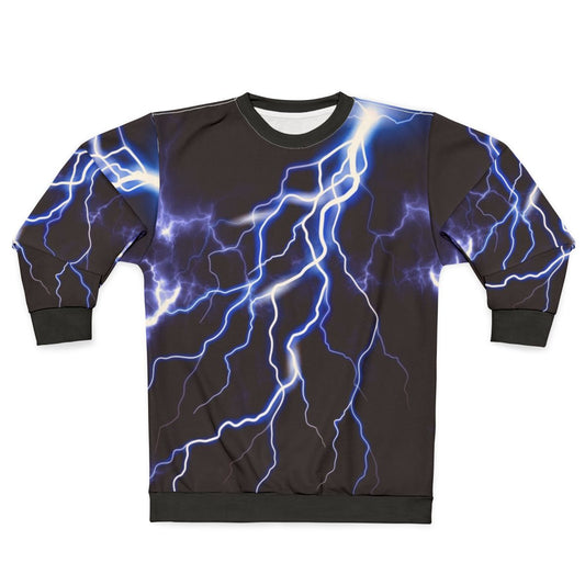 Colorful lightning graphic blue thunder sweatshirt