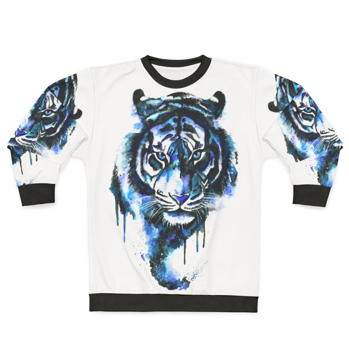 Blue Tiger Print Sweatshirt