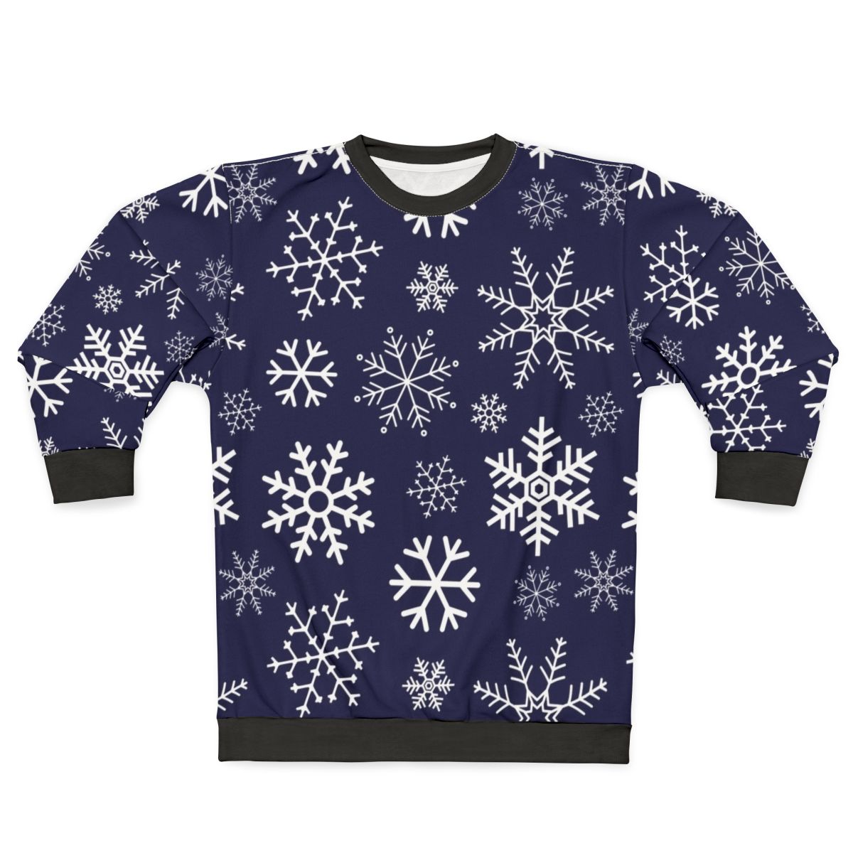 Blue Winter Snowflake Pattern Sweatshirt