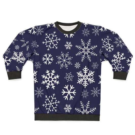 Blue Winter Snowflake Pattern Sweatshirt