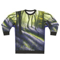 Bluebell floral watercolor design on a cozy women's sweatshirt