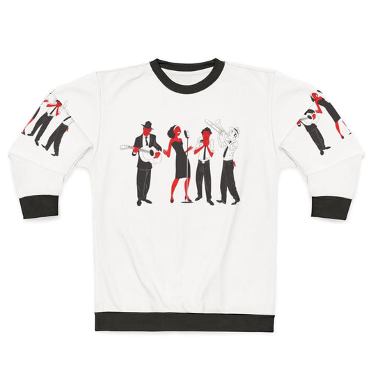 Delta Blues Band Sweatshirt with Focus on Music and Vocals