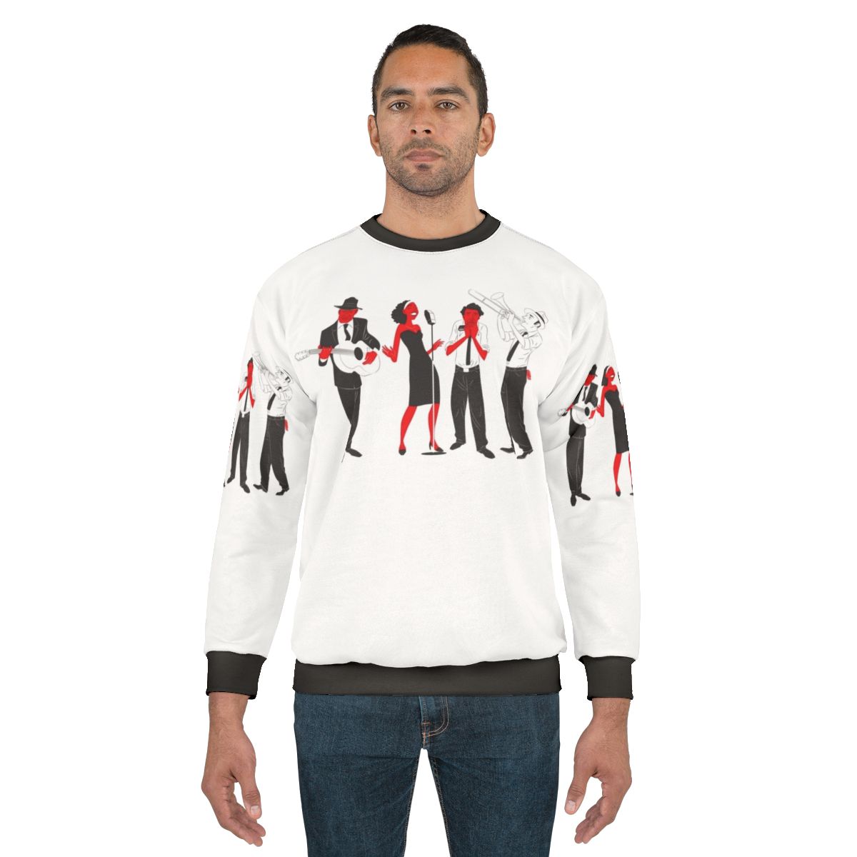 Delta Blues Band Sweatshirt with Focus on Music and Vocals