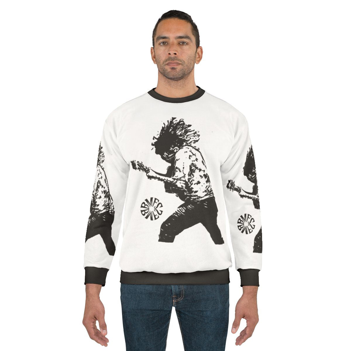 Bluegrass guitar sweatshirt with BMFS design