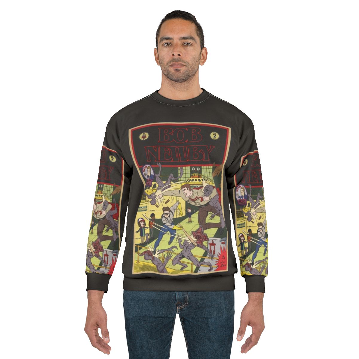 Vintage Stranger Things Bob Newby Superhero Sweatshirt