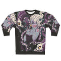Powerful woman wearing body language sweatshirt with octopus and skull motif