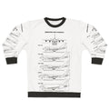 Boeing 747 blueprint design on a white sweatshirt