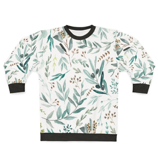 Boho eucalyptus leaves pattern women's sweatshirt