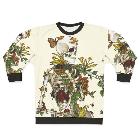 Bones and Botany Sweatshirt featuring a skeleton and botanical design