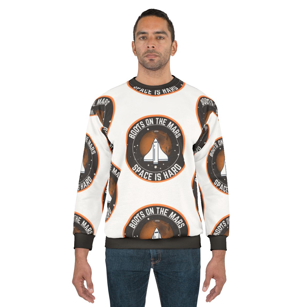 Space Force Sweatshirt with Boots on the Mars Design