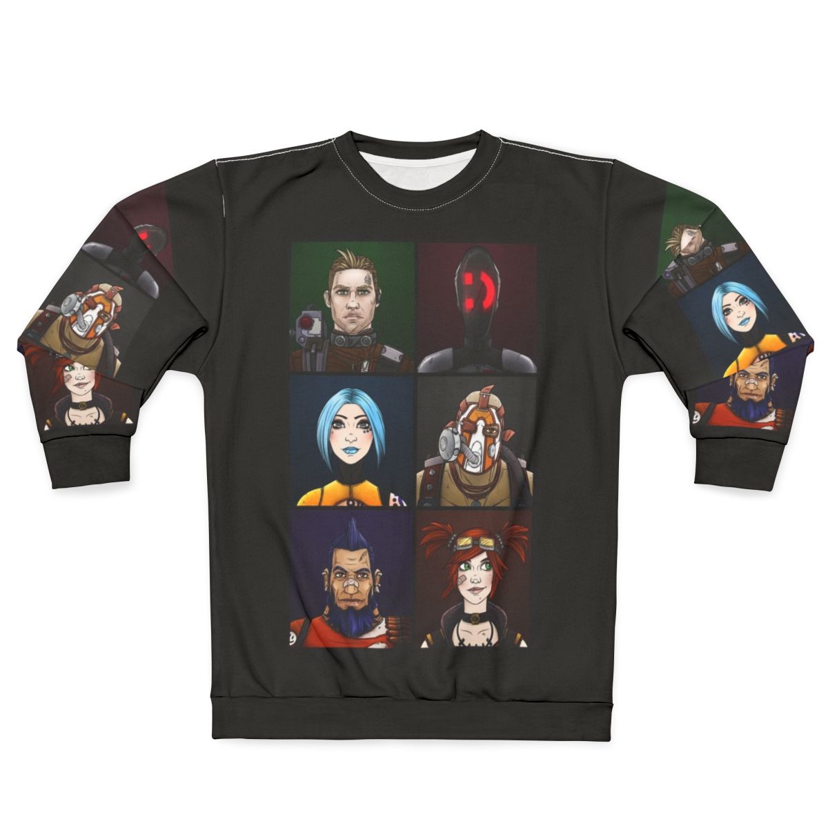 Borderlands 2 Vault Hunters Sweatshirt with fan art designs