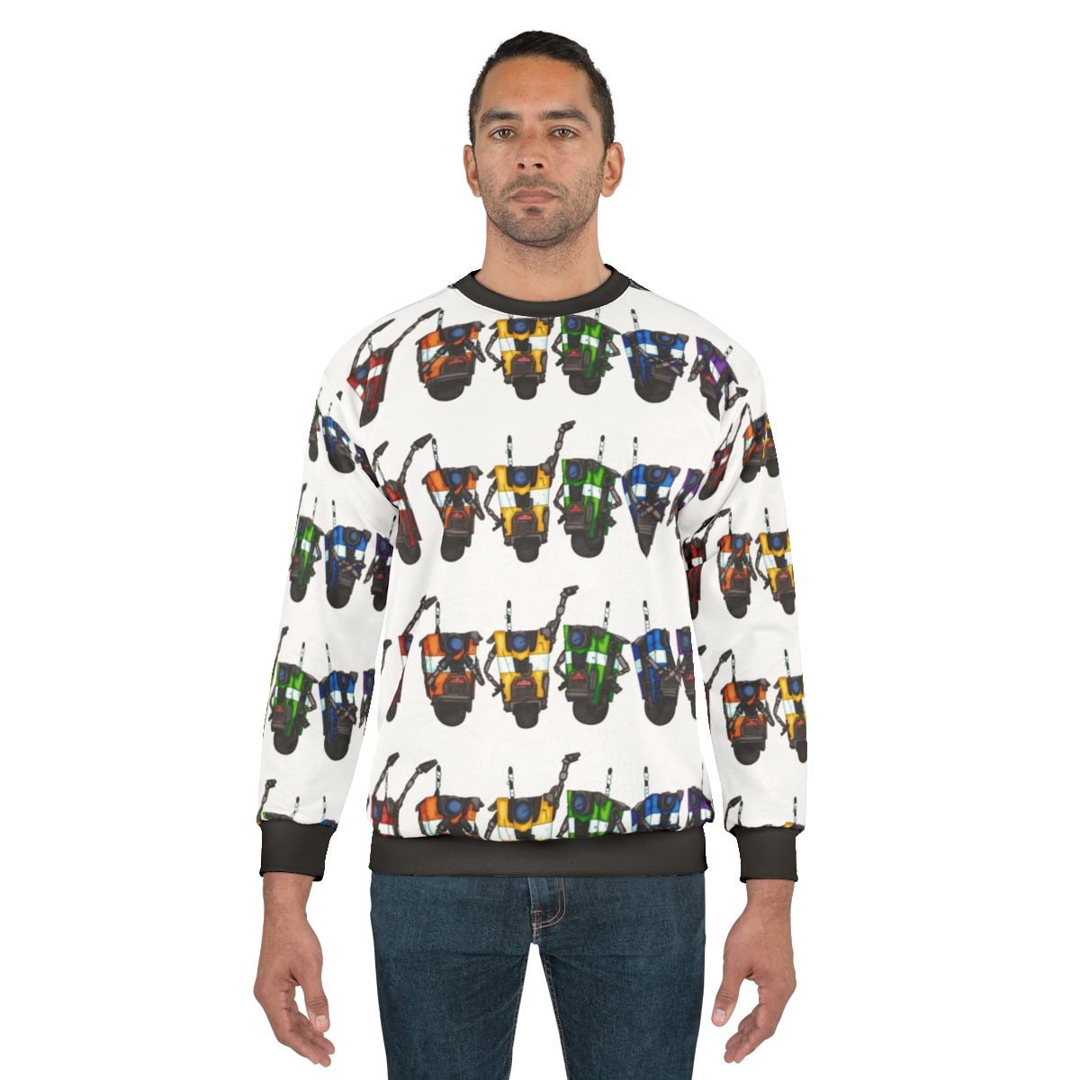 Borderlands Claptrap Rainbow Horizontal Sweatshirt