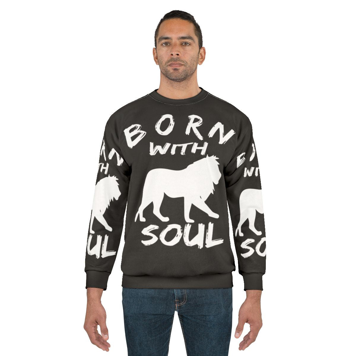 Born With Lion Soul Graphic Sweatshirt