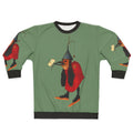 Hieronymus Bosch inspired sweatshirt with bird and letter design