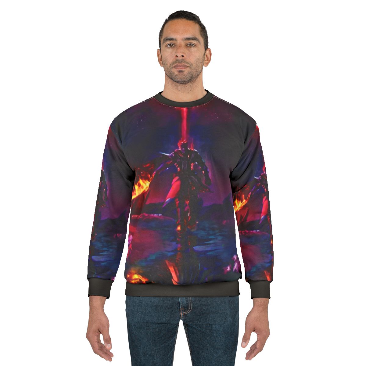Boss Of The Ring In Flames Dark Fantasy Sweatshirt