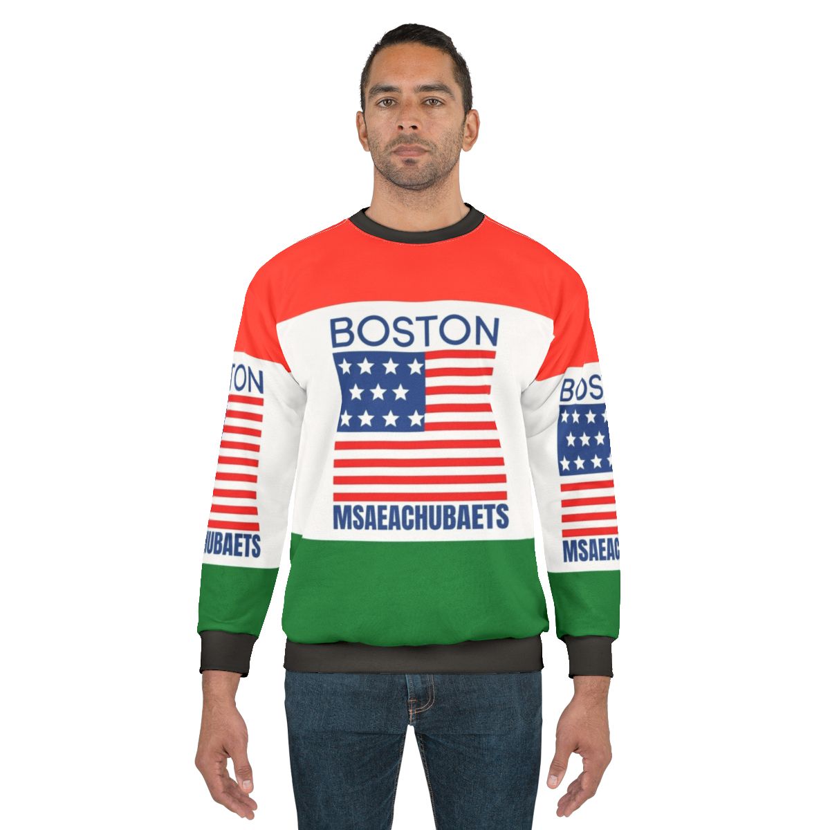 Boston Massachusetts "Msaeachubaets" Vintage 80s Sweatshirt