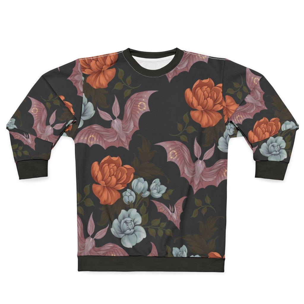 Botanical moths and night flowers vintage floral pattern sweatshirt