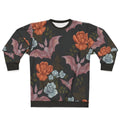 Botanical moths and night flowers vintage floral pattern sweatshirt