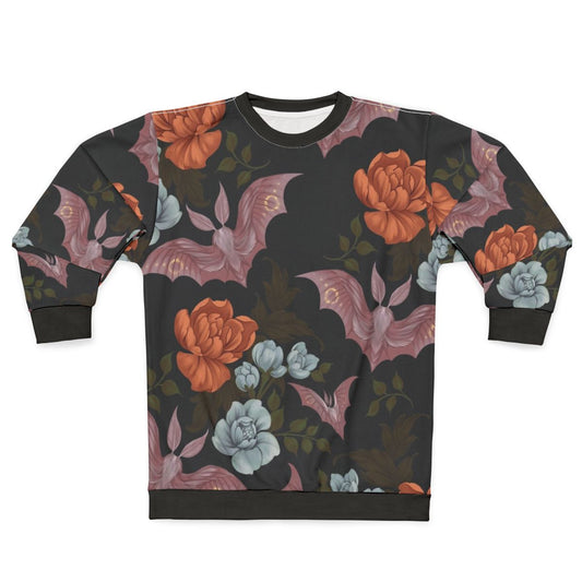 Botanical moths and night flowers vintage floral pattern sweatshirt