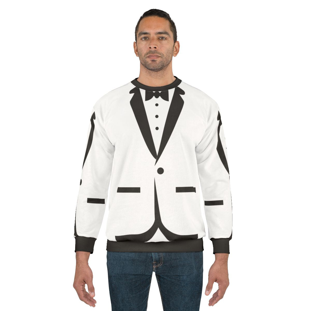 Bow tie tuxedo sweatshirt for men and cats