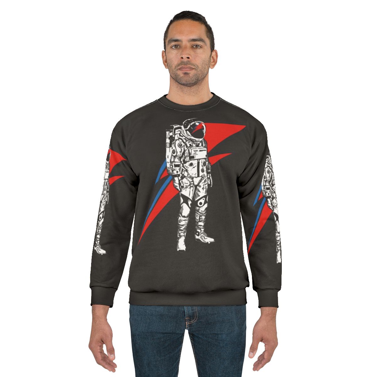 Bowie Custom Sweatshirt featuring iconic music and movie designs