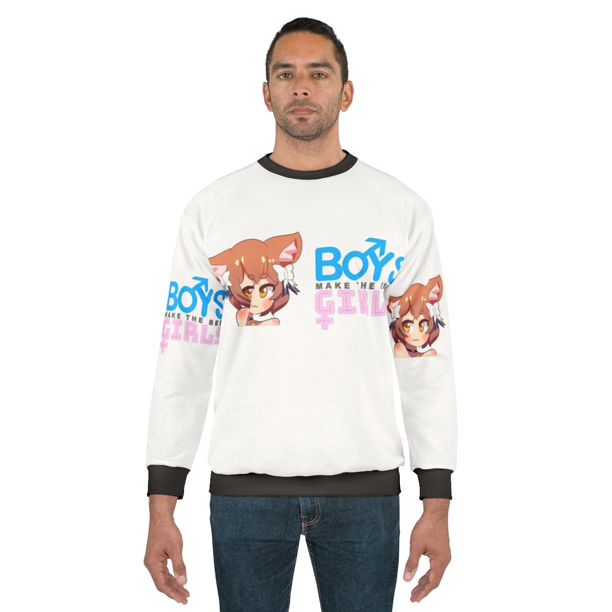 Anime boys novelty sweatshirt with kawaii design
