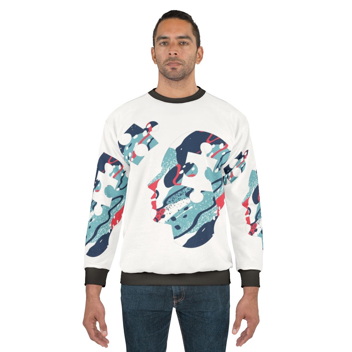 Brain Puzzle Graphic Design Sweatshirt