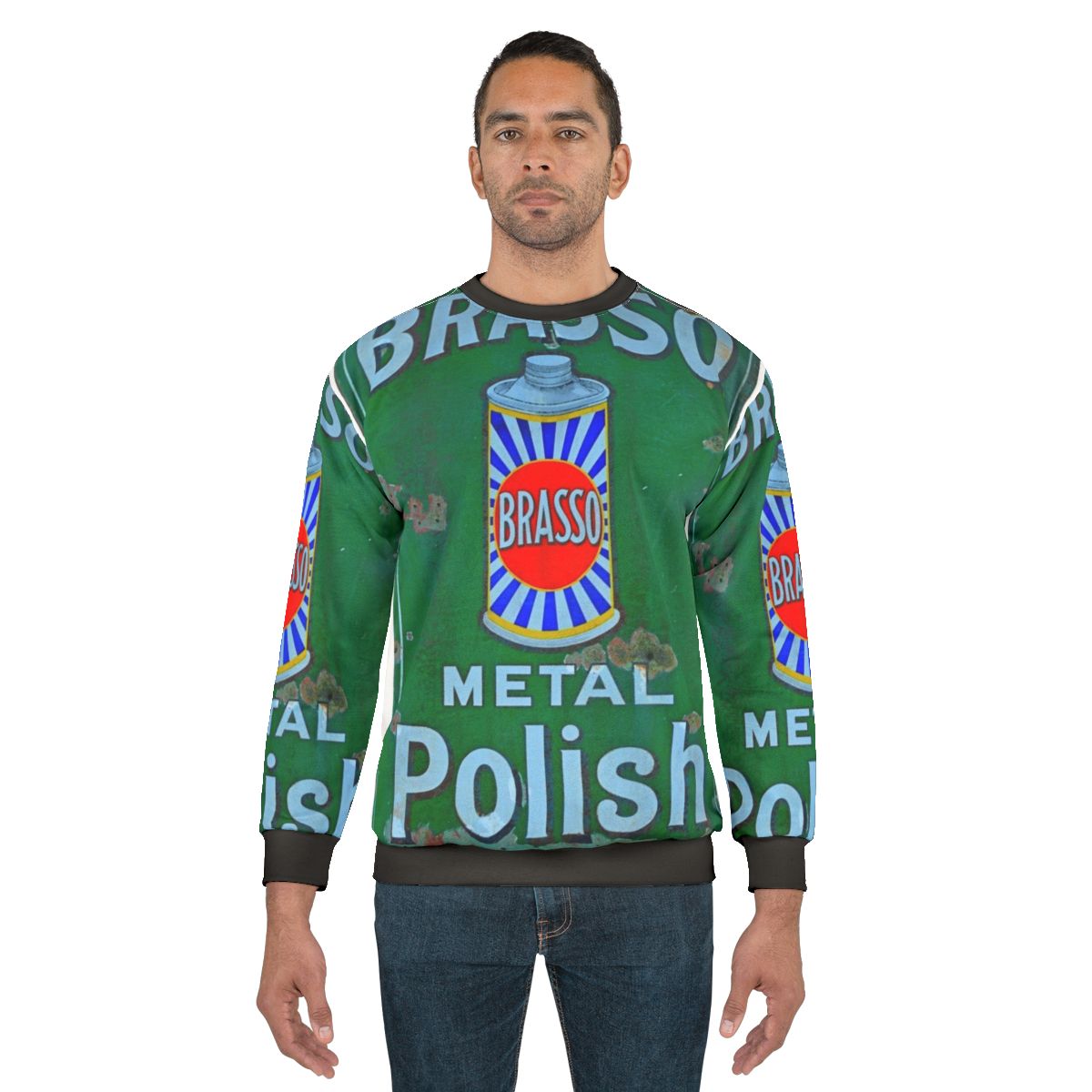 Vintage Enamel Sign Brasso Advert Sweatshirt