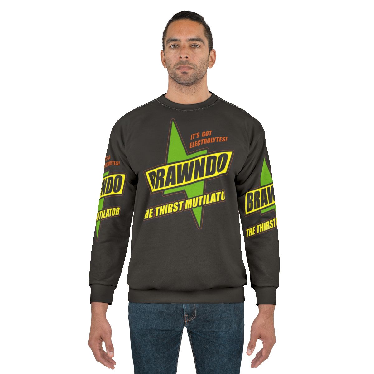 Brawndo Sweatshirt featuring the iconic Idiocracy comedy movie logo