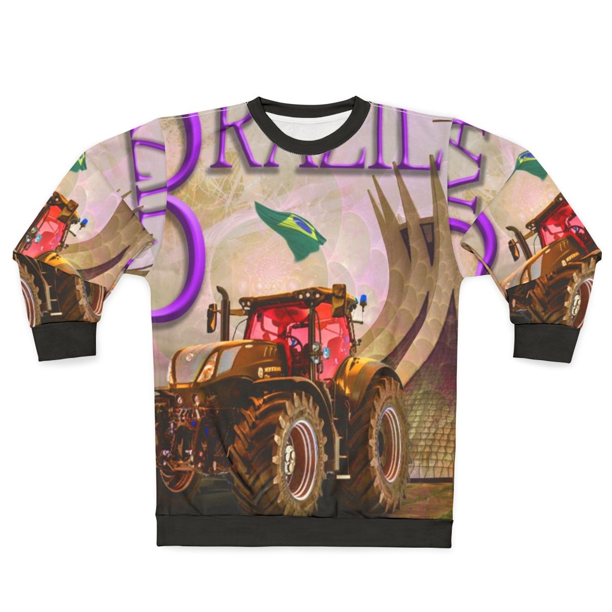 Colorful psychedelic tractor sweatshirt