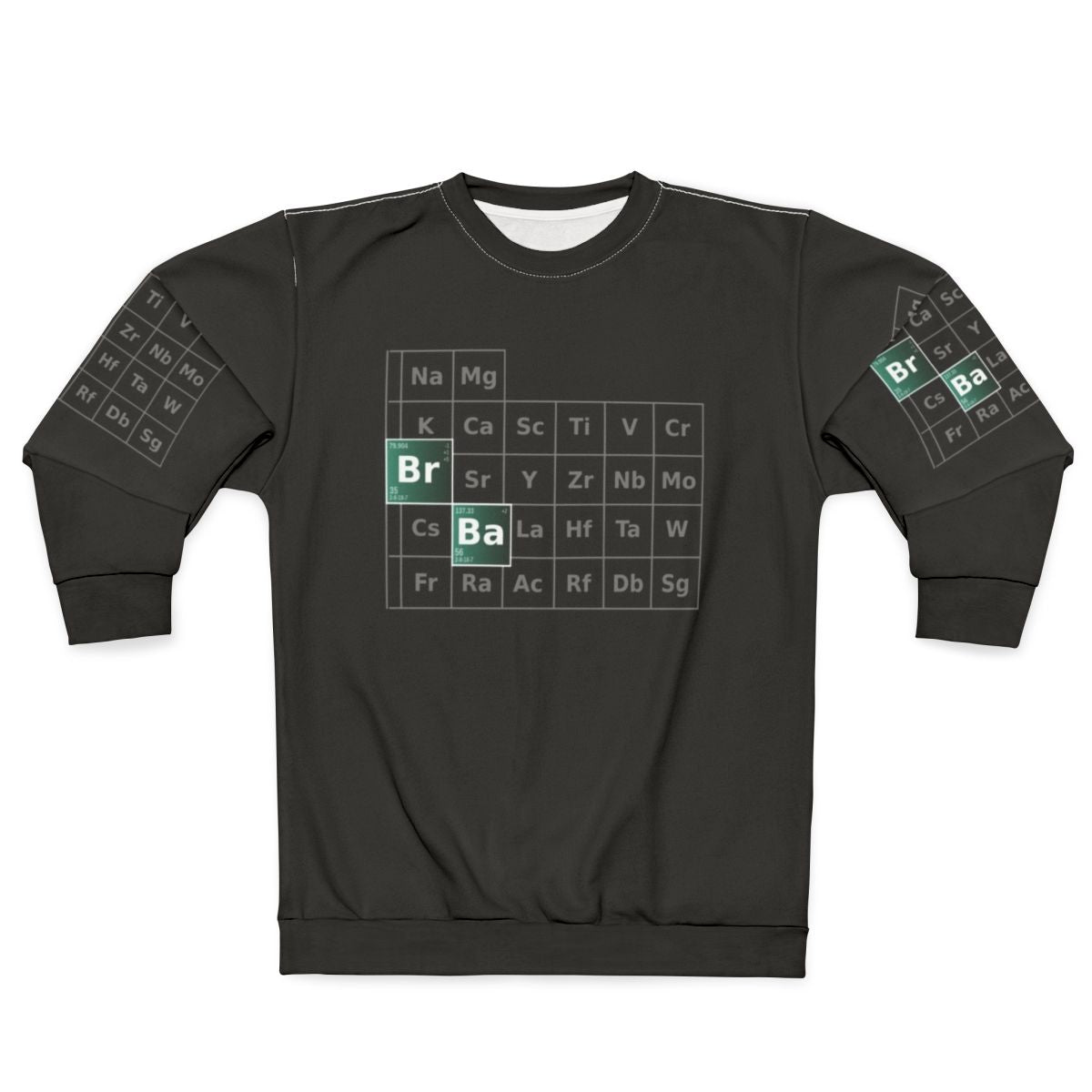 Breaking Bad Periodic Table Sweatshirt featuring Walter White and Jesse Pinkman
