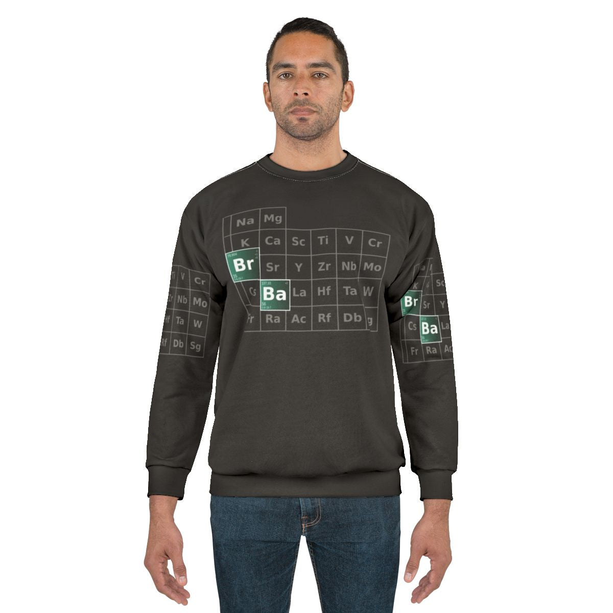 Breaking Bad Periodic Table Sweatshirt featuring Walter White and Jesse Pinkman