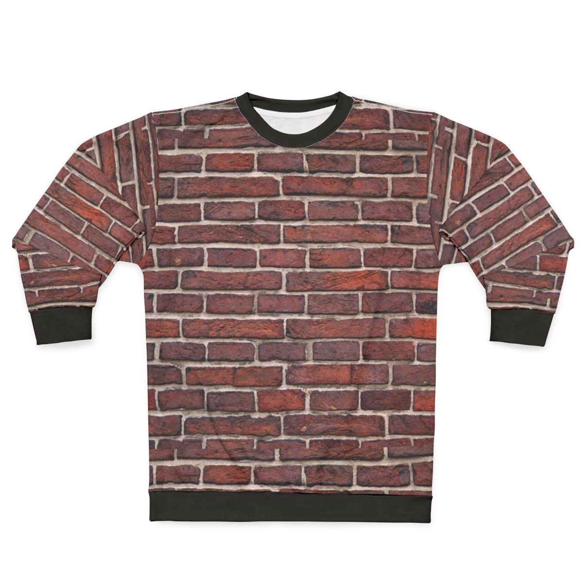 Red brick wall pattern design on sweatshirt