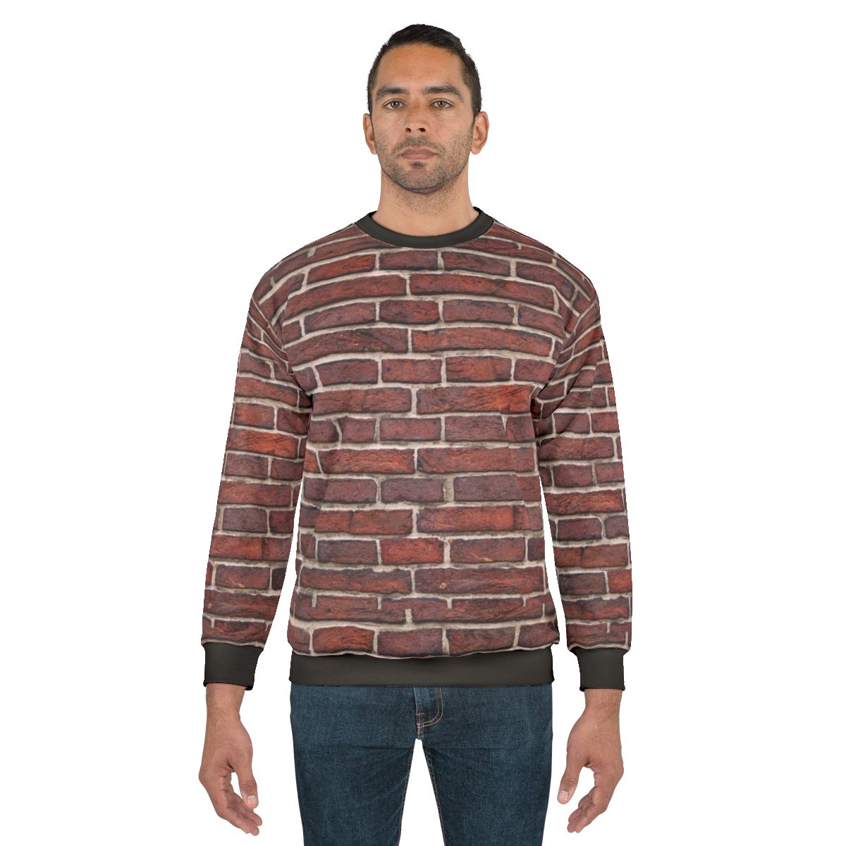 Red brick wall pattern design on sweatshirt