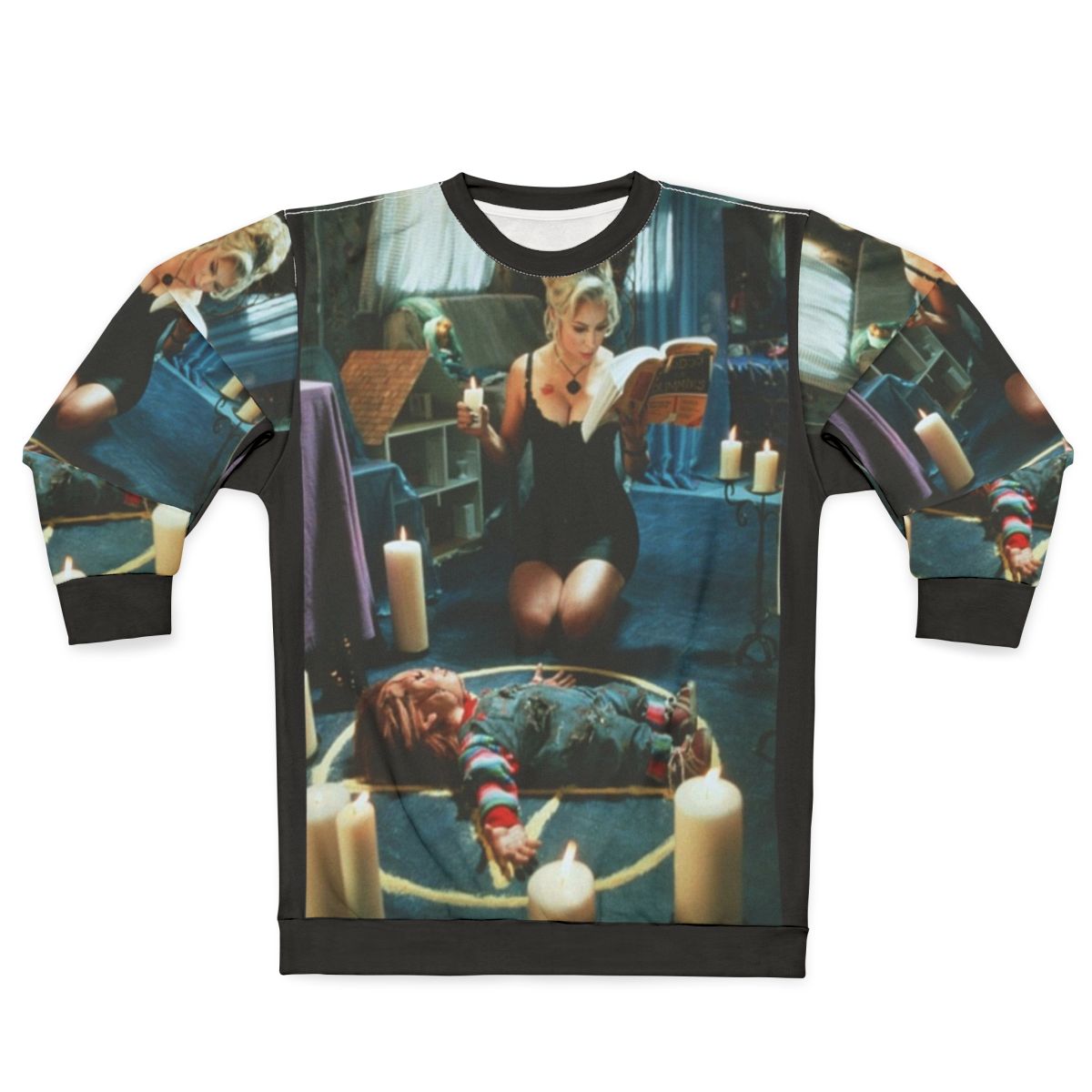 Bride of Chucky Horror Sweatshirt with Tiffany and Chucky Graphic