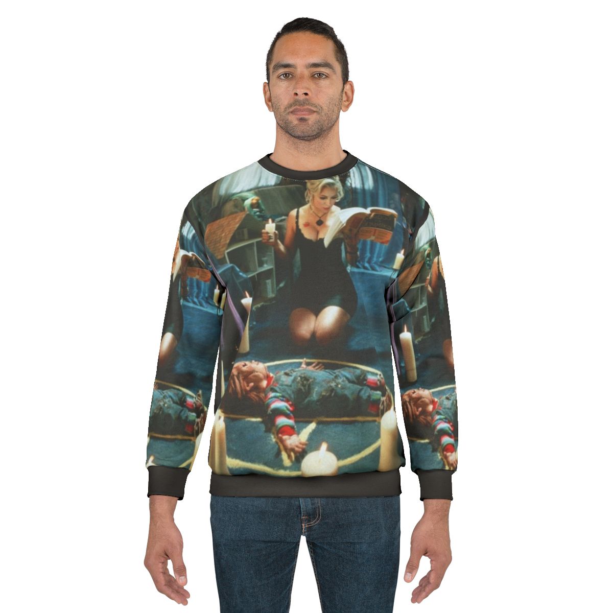 Bride of Chucky Horror Sweatshirt with Tiffany and Chucky Graphic