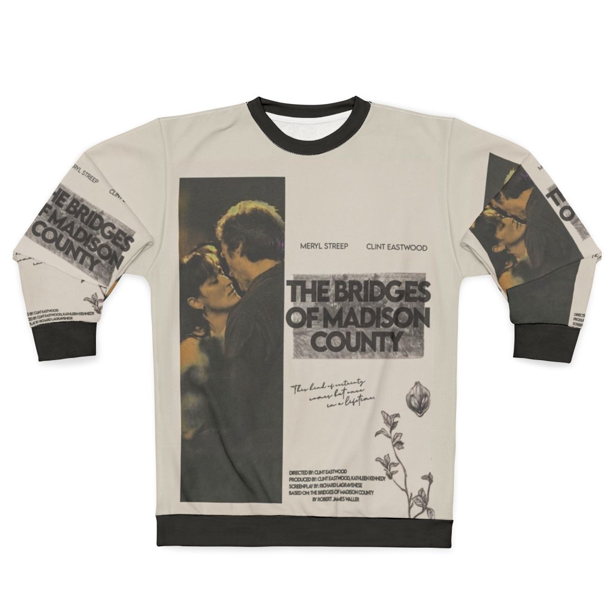 Bridges of Madison County movie sweatshirt featuring Meryl Streep and Clint Eastwood
