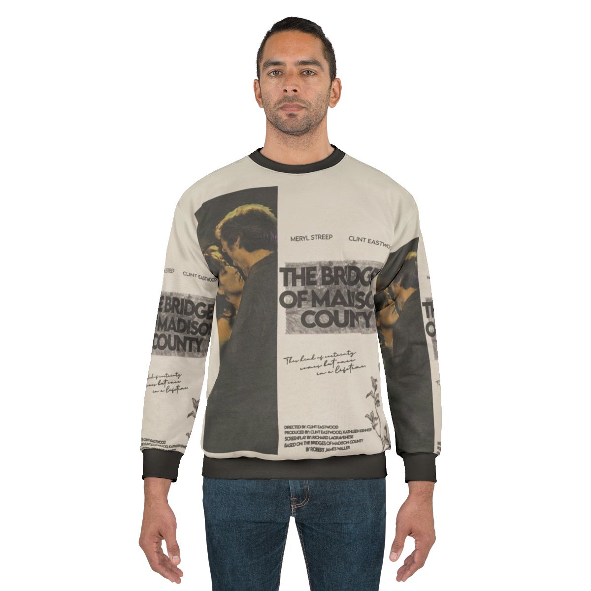 Bridges of Madison County movie sweatshirt featuring Meryl Streep and Clint Eastwood