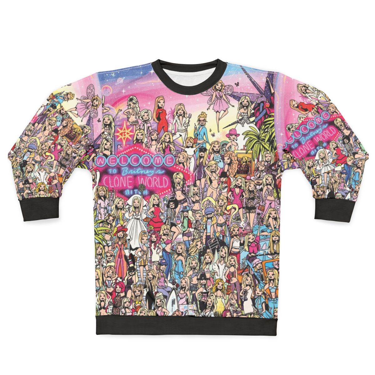 Britney Spears clone pop art design on a sweatshirt