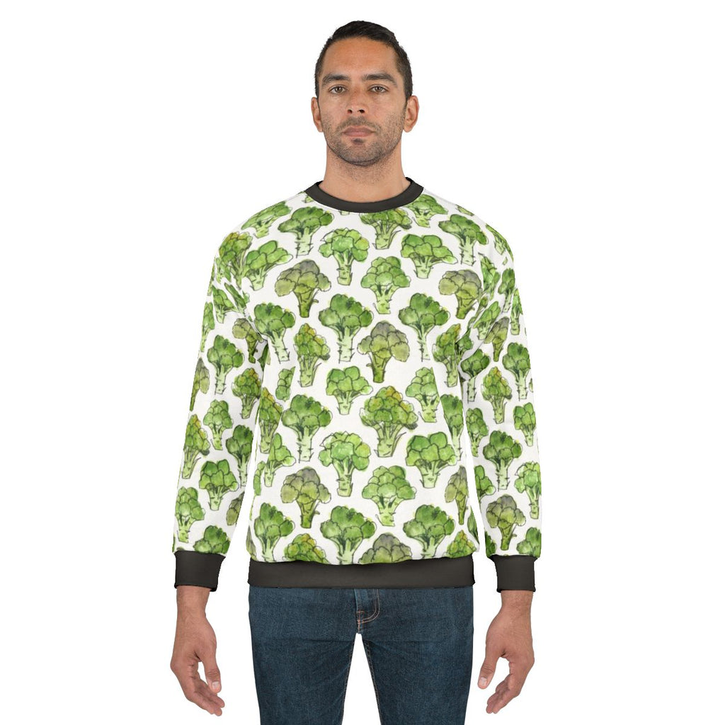 Broccoli floral watercolor pattern sweatshirt
