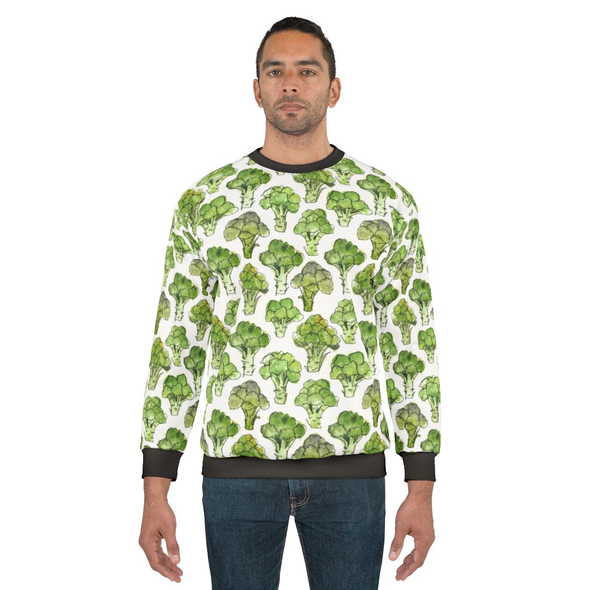 Broccoli floral watercolor pattern sweatshirt